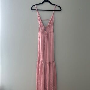 Beginning Boutique satin pink maxi dress